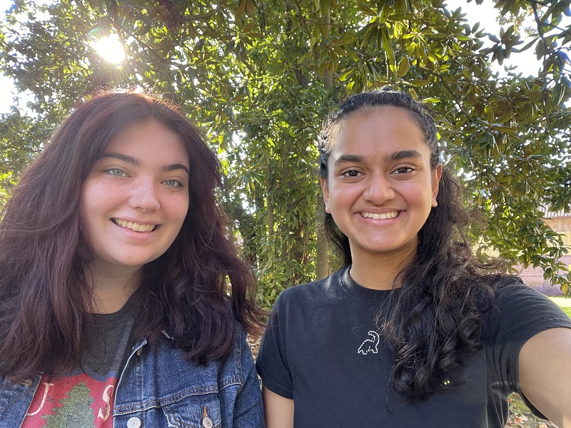 left to right: Claire Sullivan and Ria Salway outdoors