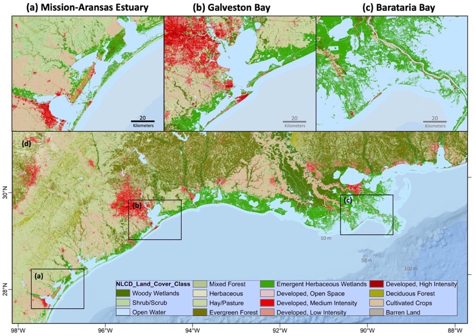 Map highlighting array of ecosystems along the Gulf Coast