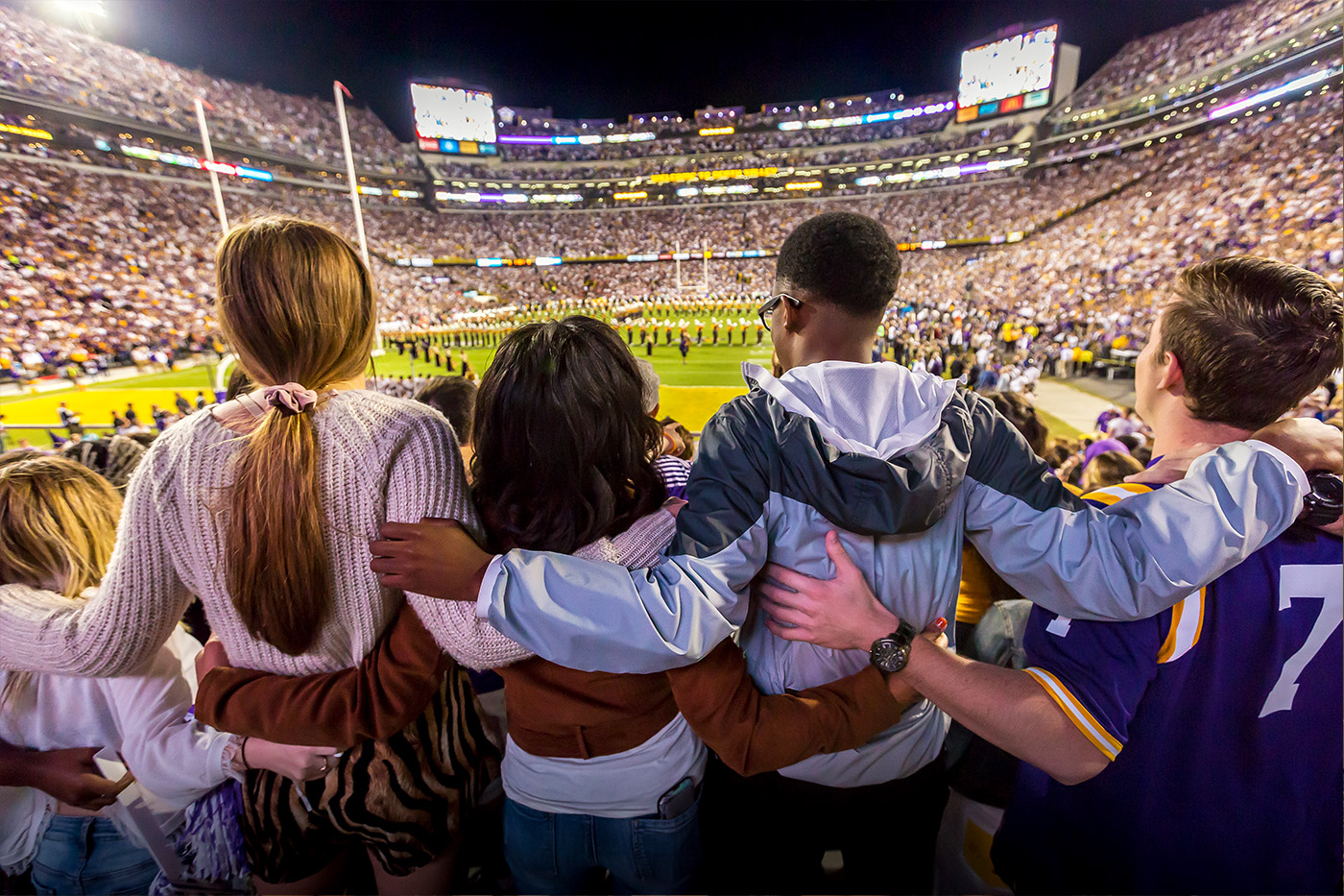 students at LSU football game