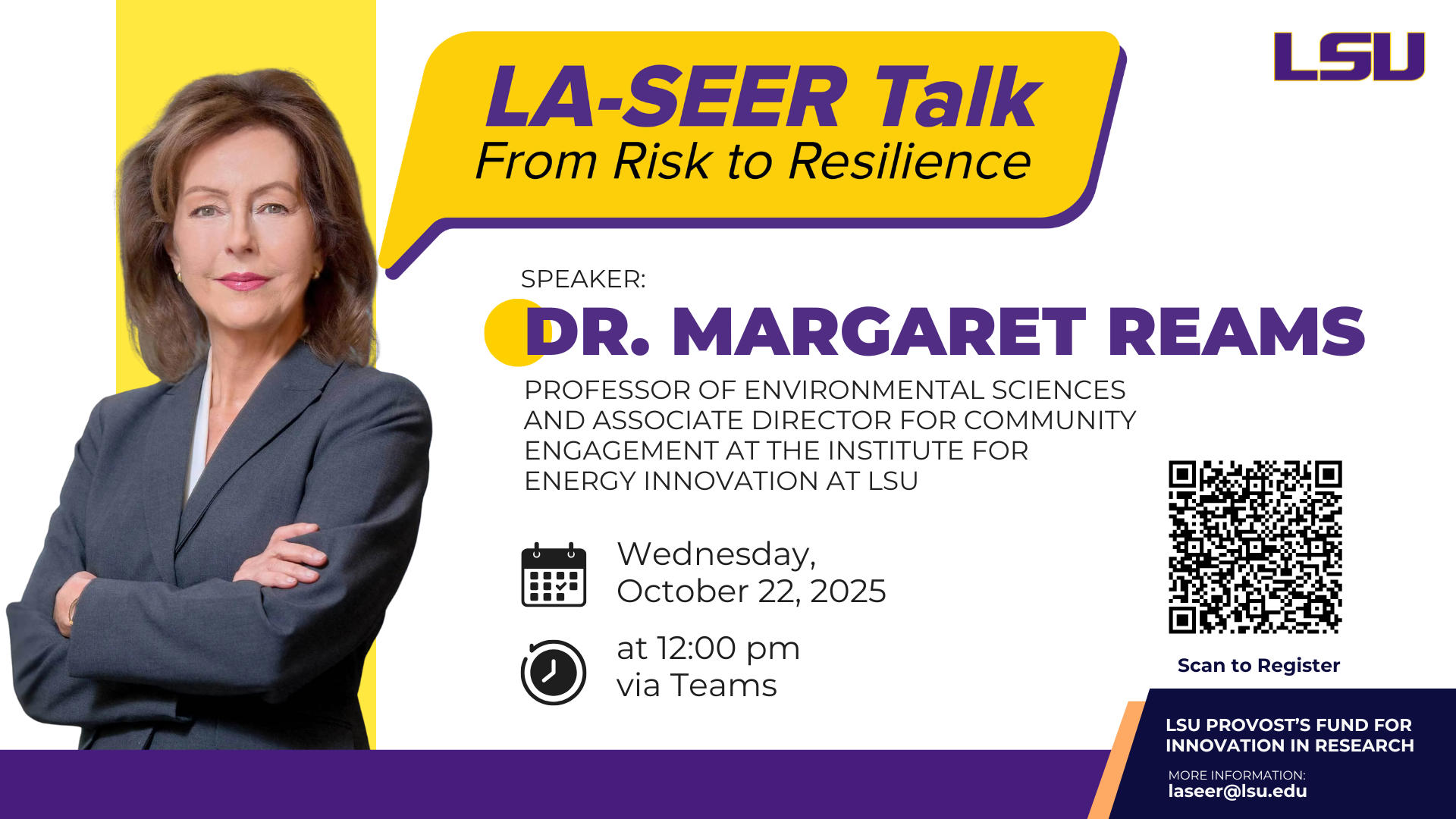 LA-SEER Talk with Dr. Margaret Reams