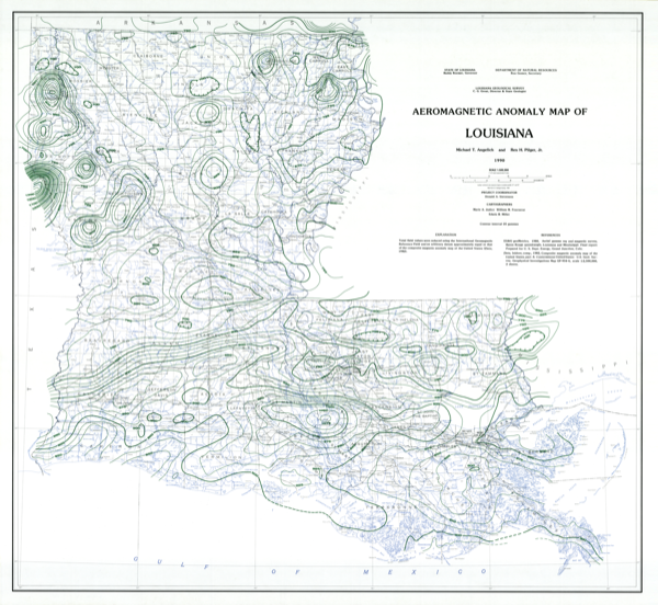 Aeromagnetic Anomaly Map of Louisiana, 1990 Aeromagnetic Anomaly Map of Louisiana, 1990