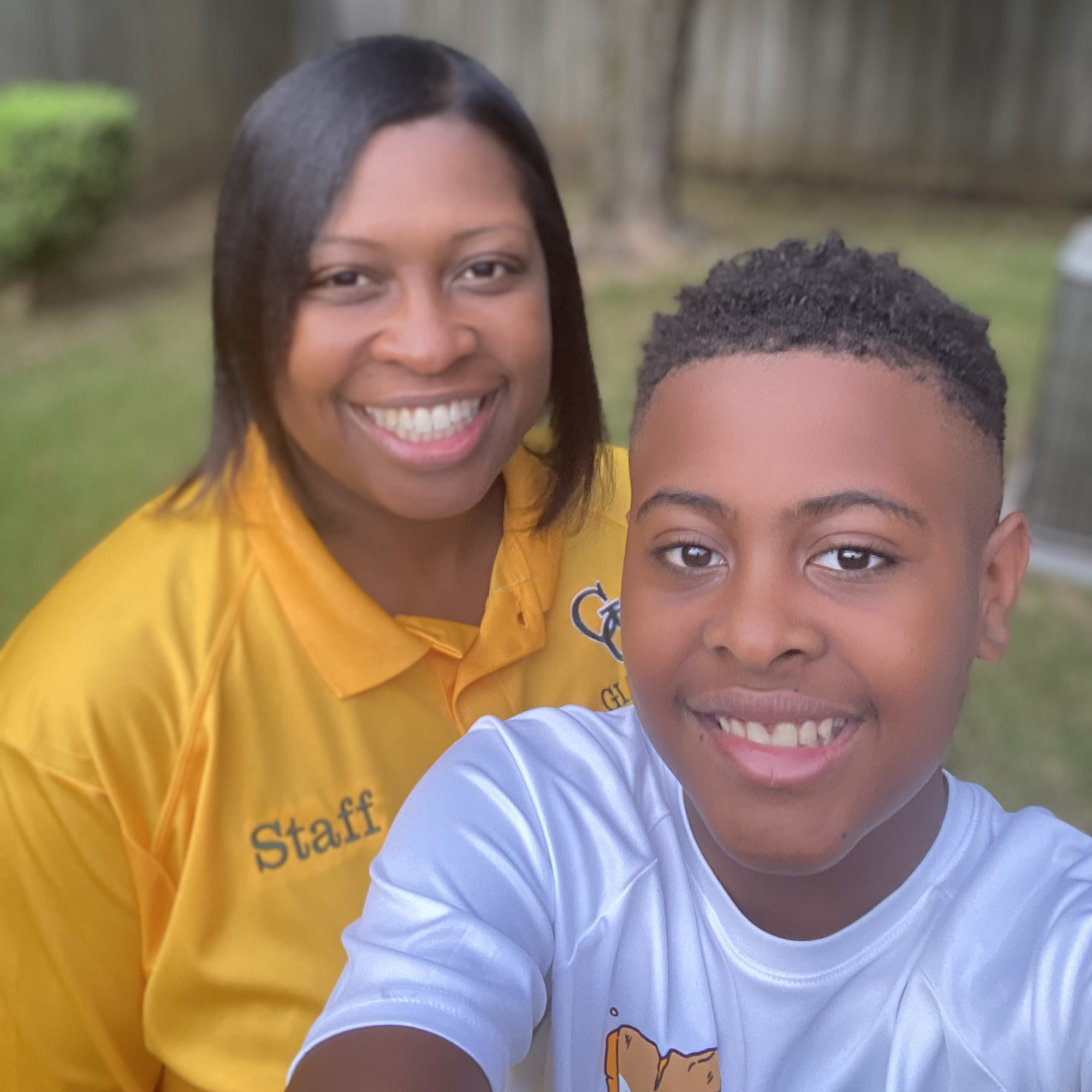 Portrait of Ethan Hill with his mother, LaJuana Hamilton